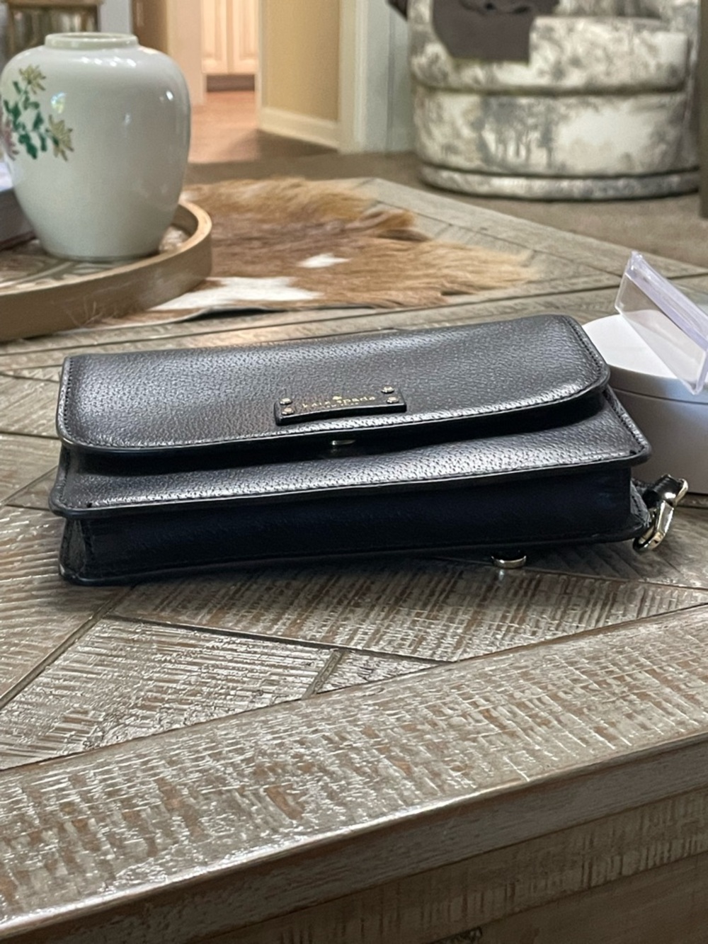 KATE SPADE Convertible Black Grain Leather Mikka Grove Street Crossbody Bag - Picture 4 of 7